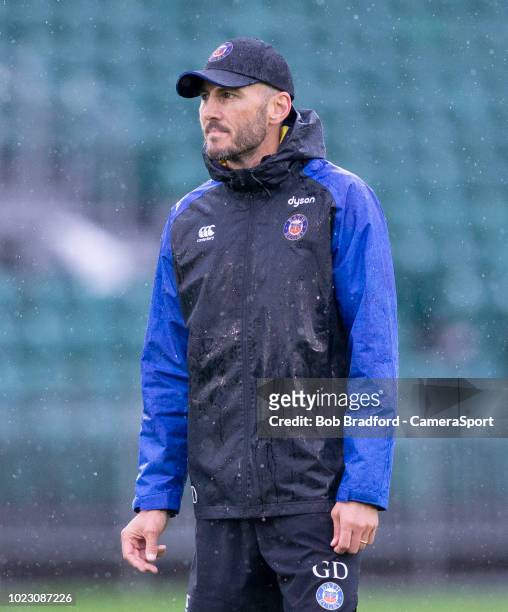 Bath Rugby's Attack Coach Girvan Dempsey during the Premiership Rugby Pre-Season Friendly match between Bath and Scarlets at Recreation Ground on...