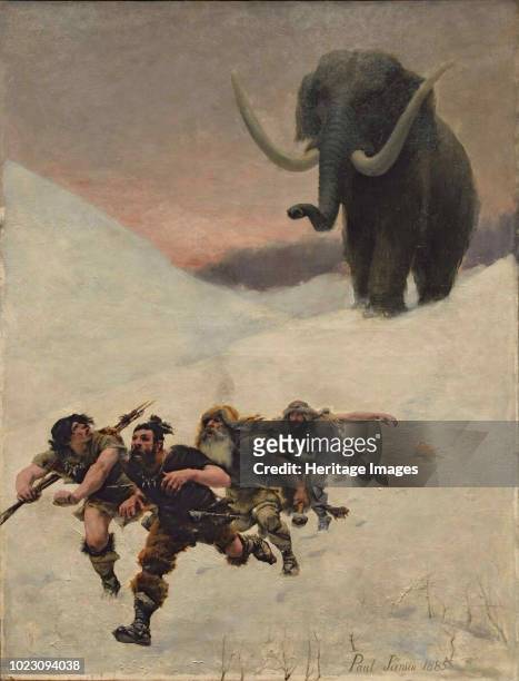 The Flight Before the Mammoth, 1885. Found in the Collection of Musée de l'Homme, Paris.