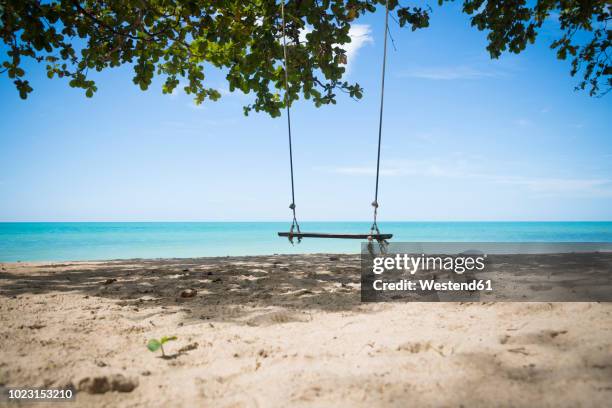 thailand, khao lak, empty swing on the beach - khao lak stock pictures, royalty-free photos & images