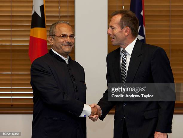 Dr Jose Ramos-Horta, President of the Democratic Republic of Timor-Leste meets with Australia's leader of the Opposition, Tony Abbott, on the second...