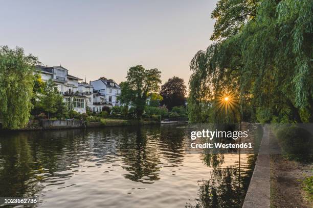 germany, hamburg, residential buildings at the alster - hamburg germany stock pictures, royalty-free photos & images