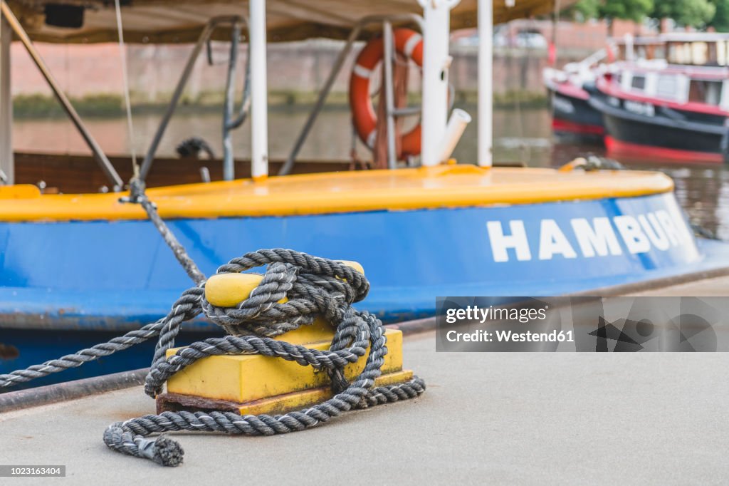 Germany, Hamburg, moored barge