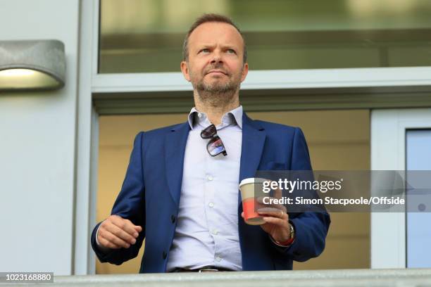 Man Utd Chief Executive Ed Woodward looks on during the FA WSL Continental Tyres Cup match between Manchester United Women and Reading Women at Leigh...