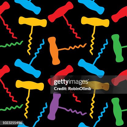 多彩 Corkscrews 無縫圖案 多彩 Corkscrews 無縫圖案