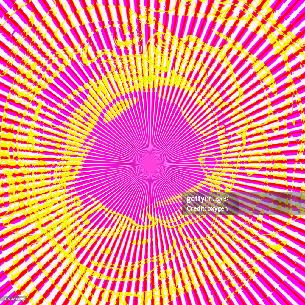 Abstract pink and yellow radial light background