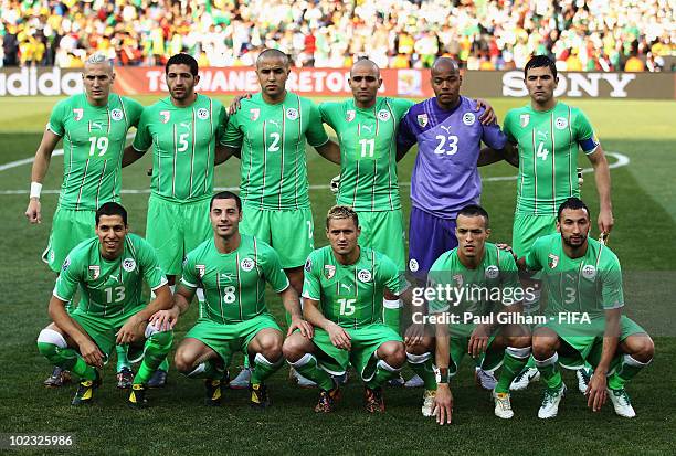 The Algeria team line up for photos prior to the 2010 FIFA World Cup South Africa Group C match between USA and Algeria at the Loftus Versfeld...