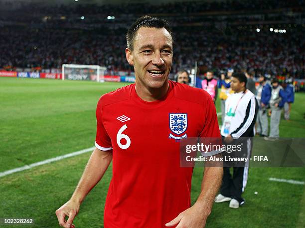 John Terry of England celebrates after the 2010 FIFA World Cup South Africa Group C match between Slovenia and England at the Nelson Mandela Bay...