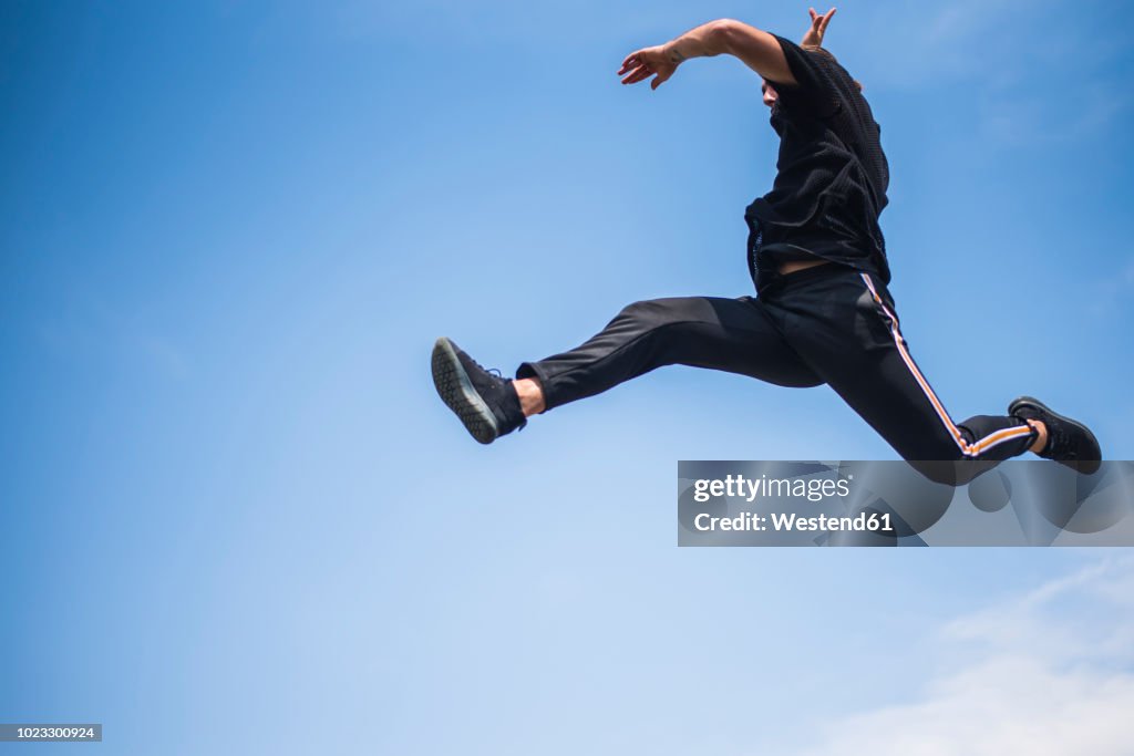 Man jumping in the air