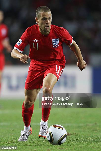 Joe Cole of England in action during the 2010 FIFA World Cup South Africa Group C match between Slovenia and England at the Nelson Mandela Bay...