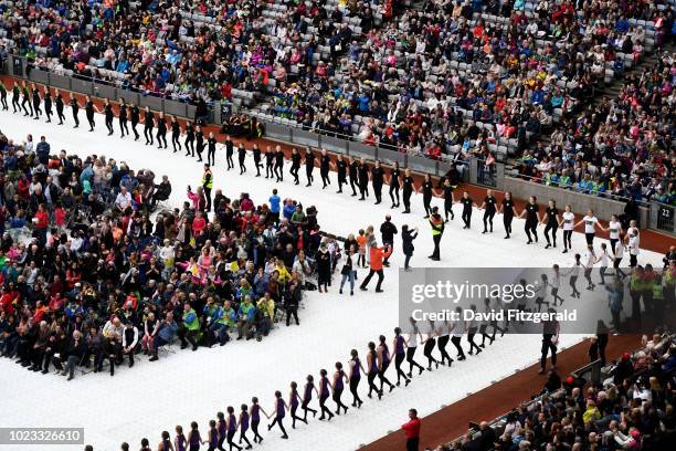 Dublin , Ireland - 25 August 2018; Riverdance perform during the occasion of Pope Francis addressing The Festival of Families at Croke Park in Dublin.