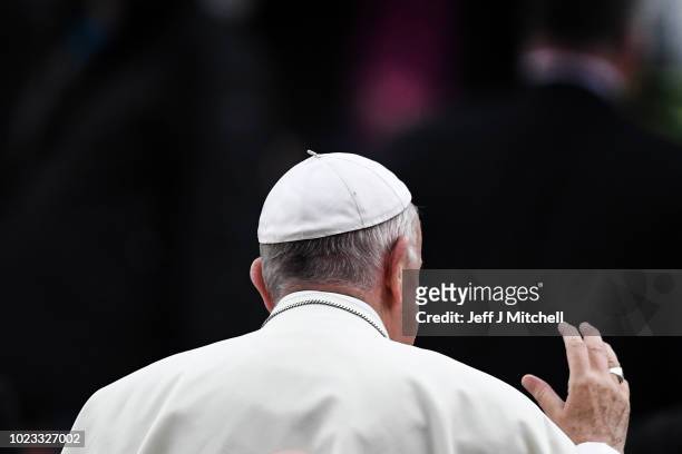 Pope Francis attends the festival of families at Croke Park on 25 August , 2018 in Dublin, Ireland. Pope Francis is the 266th Catholic Pope and...