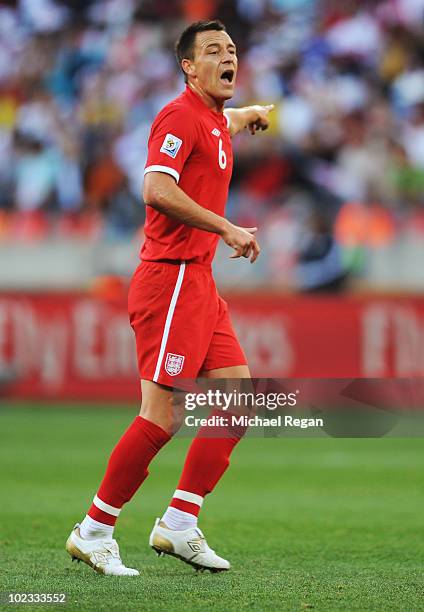 John Terry of England gestures during the 2010 FIFA World Cup South Africa Group C match between Slovenia and England at the Nelson Mandela Bay...