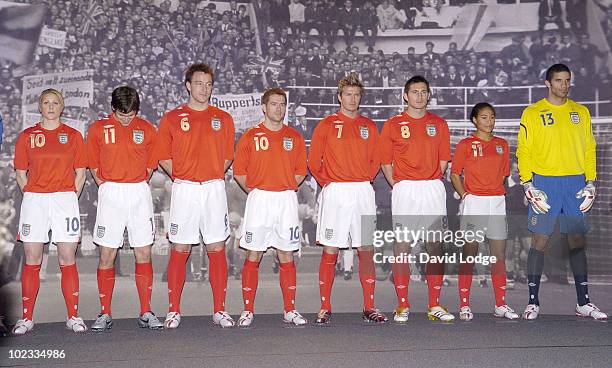 Kelly Smith, Joe Cole, John Terry, Michael Owen, David Beckham, Frank Lampard, Rachel Yankee and David James