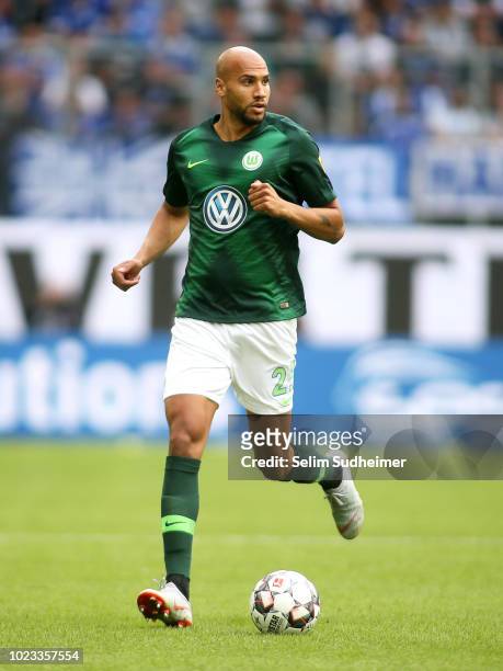 John Anthony Brooks of Wolfsburg is seen during the Bundesliga match between VfL Wolfsburg and FC Schalke 04 at Volkswagen Arena on August 25, 2018...