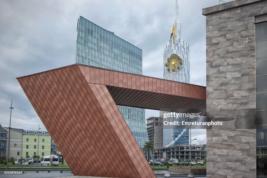 Modern office and residential buildings in Batumi.