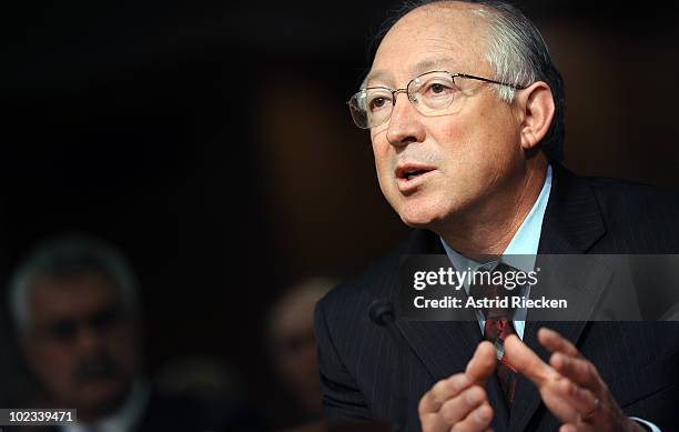 Interior Secretary Ken Salazar testifies during a Interior, Environment and Related Agencies Subcommittee hearing on Minerals Management Service...