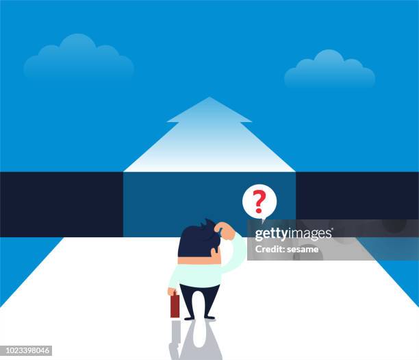 the road ahead of the businessman is separated by a gully - hautes alpes stock illustrations