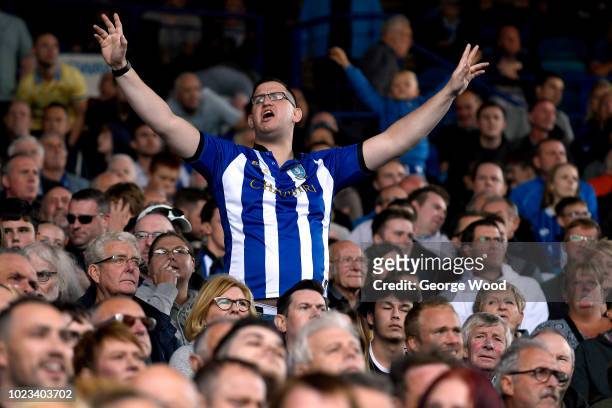 Fan of Sheffield Wednesday shows his support during the Sky Bet Championship match between Sheffield Wednesday and Ipswich Town at Hillsborough...