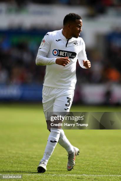 Martin Olsson of Swansea City during the Sky Bet Championship match between Swansea City and Bristol City at the Liberty Stadium on August 25, 2018...