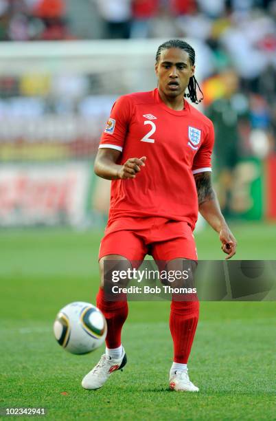 Glen Johnson of England during the 2010 FIFA World Cup South Africa Group C match between Slovenia and England at the Nelson Mandela Bay Stadium on...