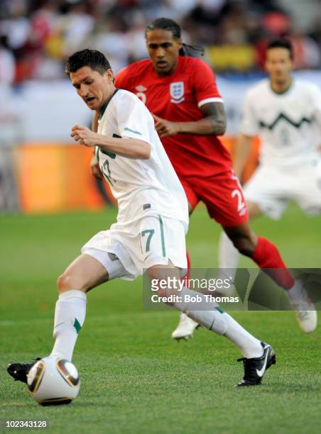 Andraz Kirm of Slovenia during the 2010 FIFA World Cup South Africa Group C match between Slovenia and England at the Nelson Mandela Bay Stadium on...