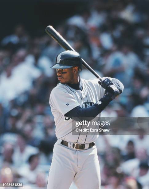 Ken Griffey Jr, Centerfielder for the Seattle Mariners at bat during the Major League Baseball American League East game against the New York Yankees...