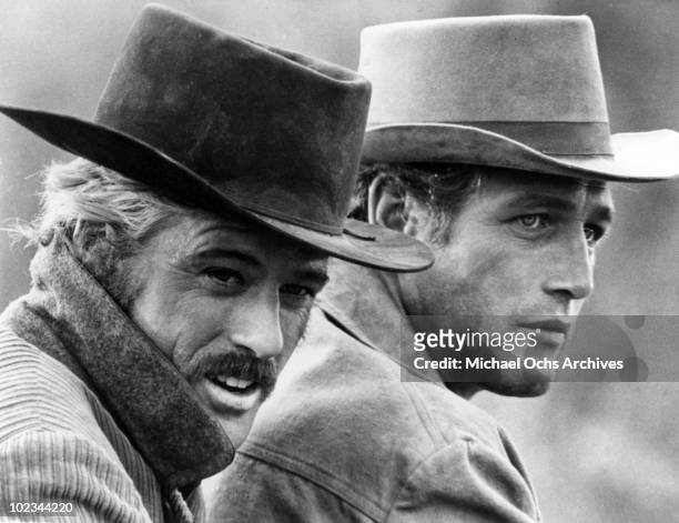 Butch Cassidy and the Sundance Kid in a scene from the movie "Butch Casssidy And The Sundance Kid" which was released on October 24, 1969.