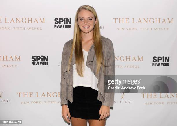 Katie Swan attends as The Langham, New York, Fifth Avenue celebrates U.S. Open Tennis with Andy Murray and SPiN Studios on August 25, 2018 in New...