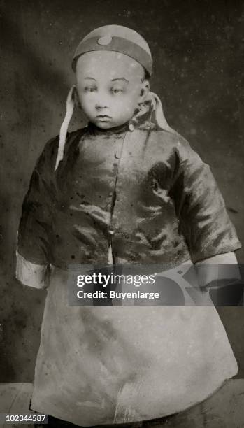 Portrait of the Chinese Emperor Pu-Yi as a young child, ca.1910.