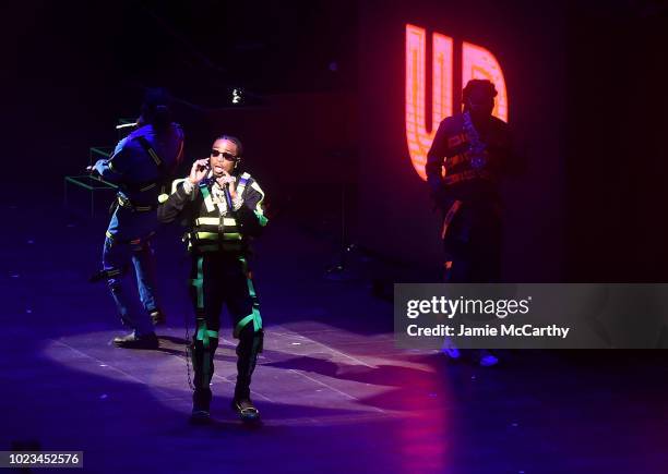 Quavo,Takeoff and Offset of Migos performs onstage at Madison Square Garden on August 25, 2018 in New York City.