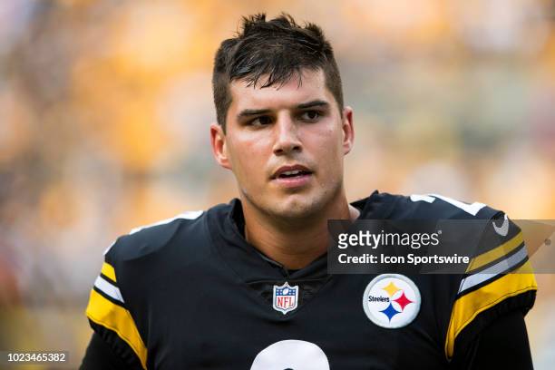 Pittsburgh Steelers quarterback Mason Rudolph looks on during the preseason NFL game between the Tennessee Titans and Pittsburgh Steelers on August...