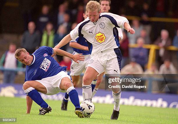 Ritchie Humphreys of Sheffield Wednesday on the ball during the pre-season friendly match Chesterfield at the Recreation Ground in Chesterfield,...