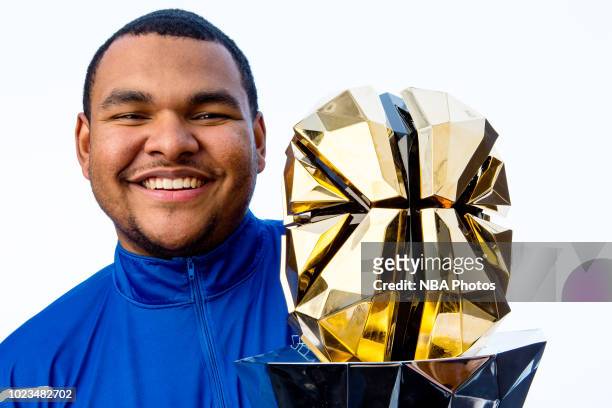 NateKahl of Knicks Gaming poses for a photo after winning the 2018 NBA 2K League Finals on August 25, 2018 at the NBA 2K Studio in Long Island City,...