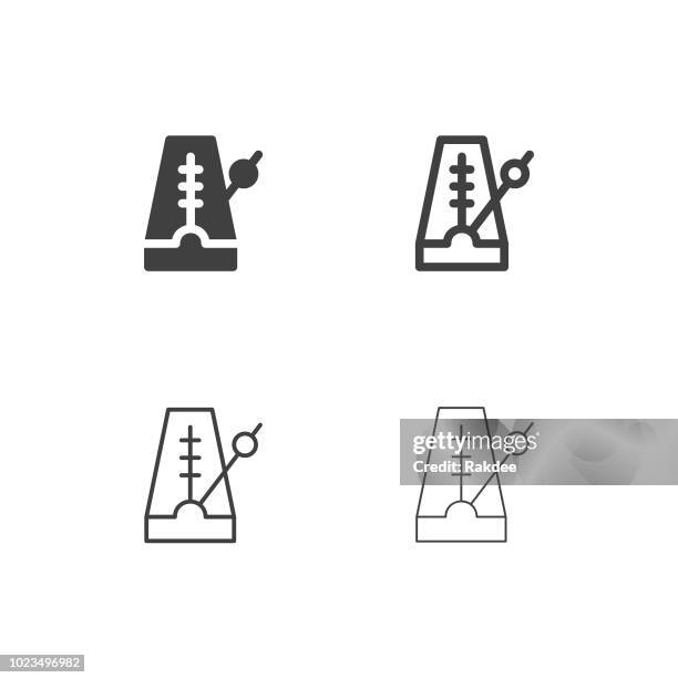 metronome icons - multi series - orchestra icon stock illustrations