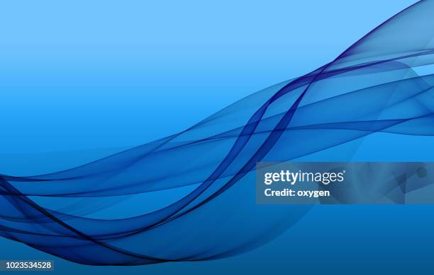 abstract blue element, wave, isolated on bluee background - flowing silk stock-fotos und bilder