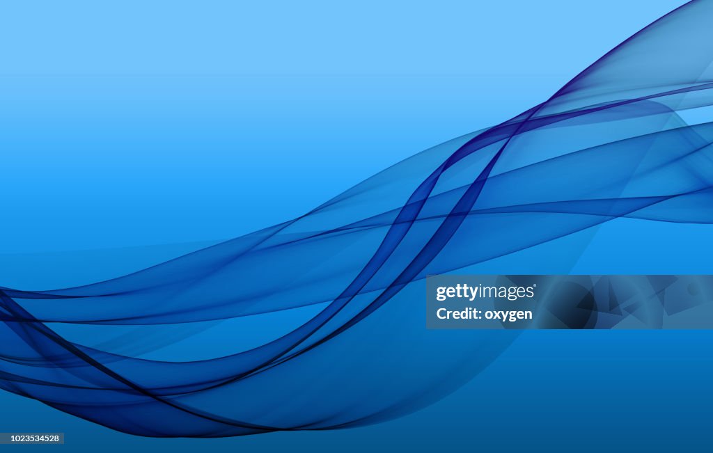 Abstract blue element, wave, isolated on bluee background