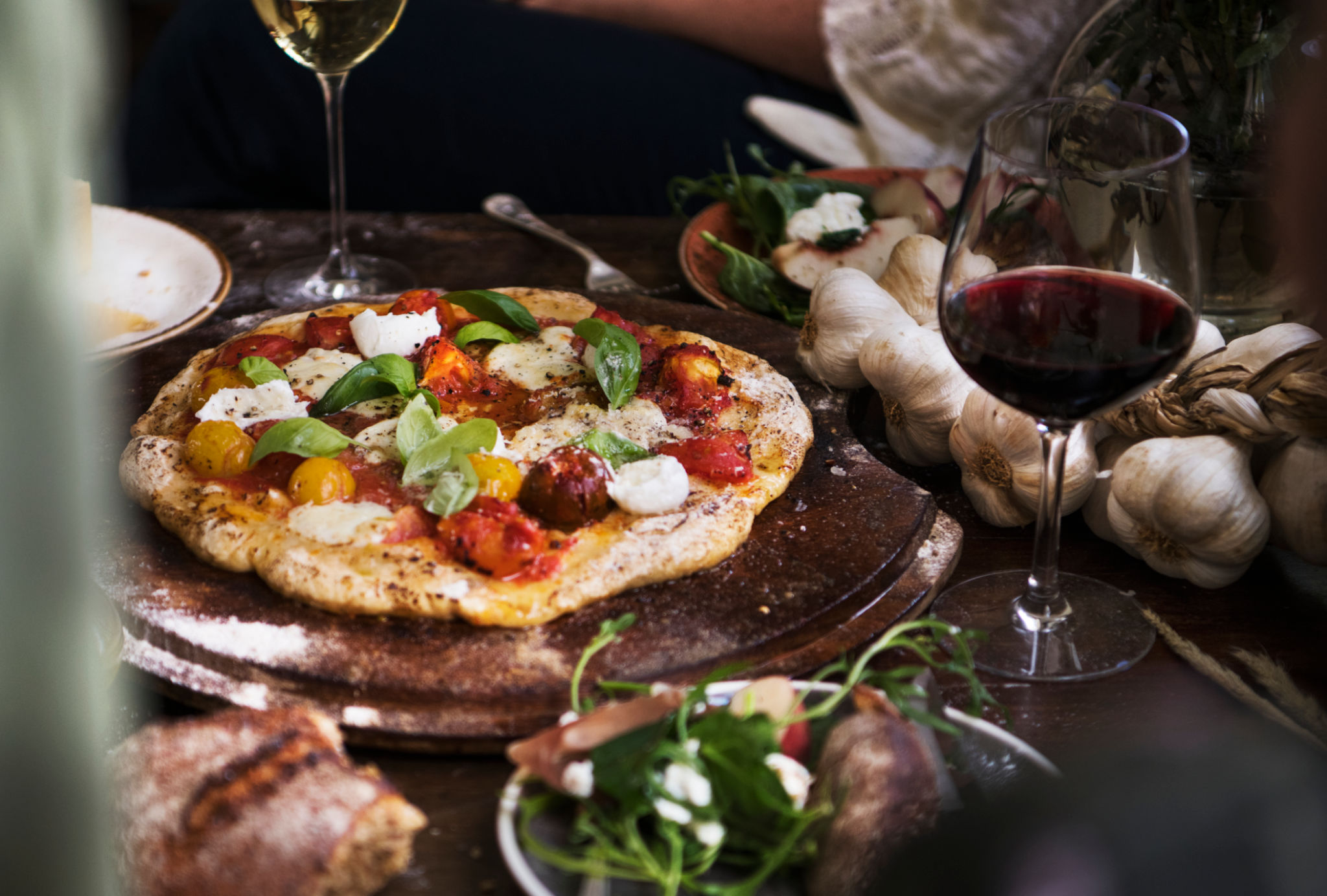 pizza wine