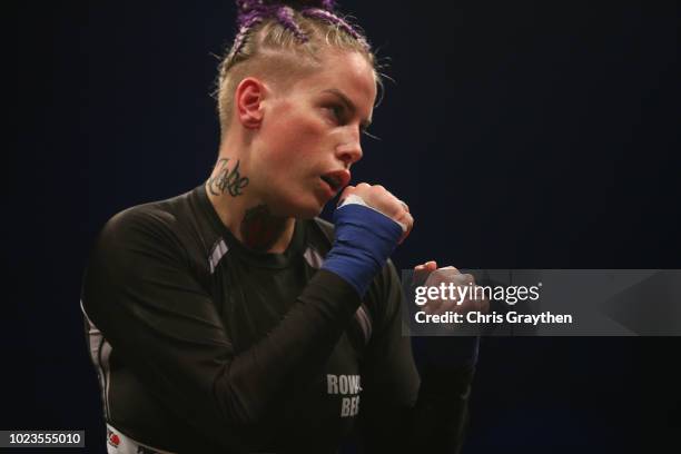 Bec Rawlings fights Britain Hart during the Bare Knuckle Fighting Championship 2: A New Era at Mississippi Coast Coliseum on August 25, 2018 in...