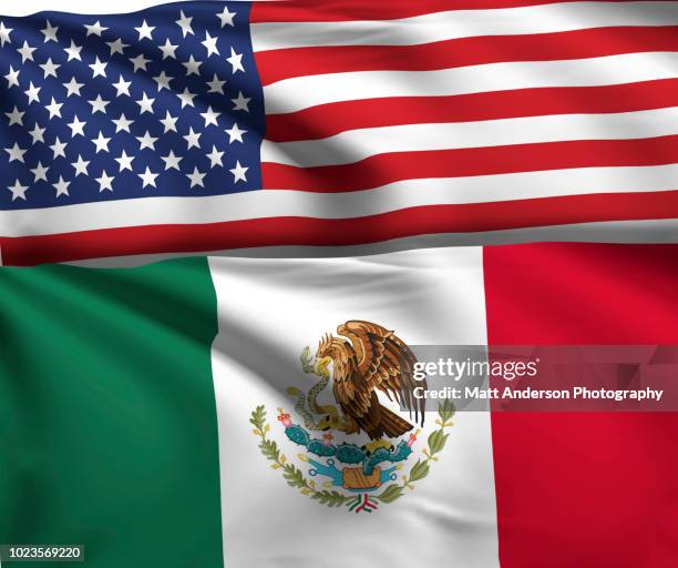 usa mexico flag 8k resolution on white v1 - mexico v united states stockfoto's en -beelden