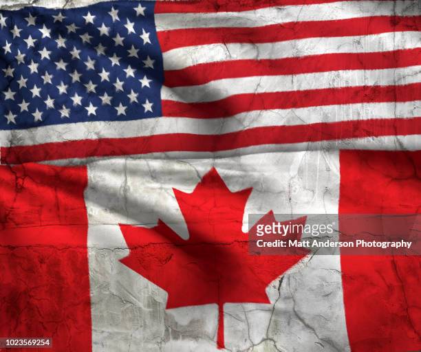 usa canada flag 8k resolution on white v1 with texture - washington dc icon stock pictures, royalty-free photos & images