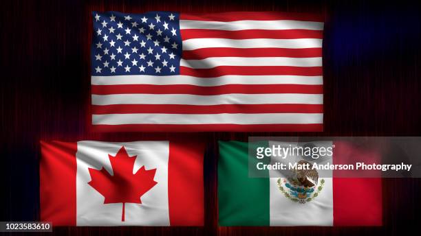 usa canada mexico flag 8k resolution on black v3 - mid atlantic bundesstaaten der usa stock-fotos und bilder