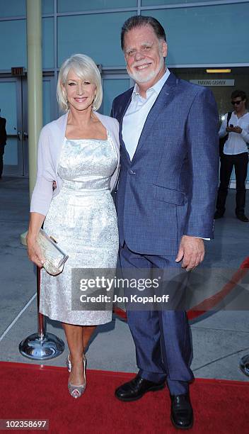 Actress Helen Mirren and husband director Taylor Hackford arrive at the Los Angeles Premiere "Love Ranch" at ArcLight Cinemas on June 23, 2010 in...