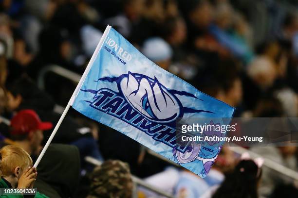 Northland fans showing support during the round two Mitre 10 Cup match between Northland and Auckland at Toll Stadium on August 26, 2018 in...