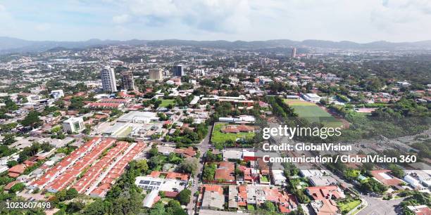 aerial view of san salvador, el salvador - el salvador aerial stock pictures, royalty-free photos & images