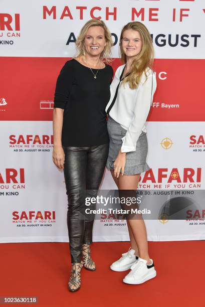 Carola Ferstl and her daughter Lilly Ferstl attend the 'Safari - Match Me If You Can' premiere on August 25, 2018 in Berlin, Germany.