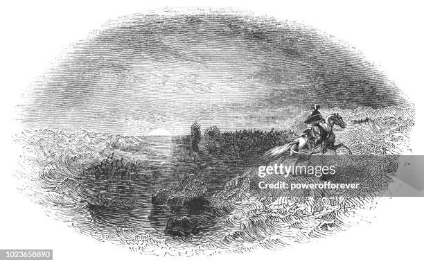 king john losing his possessions while traveling through england - estuary stock illustrations