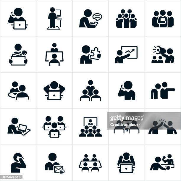 bildbanksillustrationer, clip art samt tecknat material och ikoner med fungerar office kultur-ikoner - skrivbord