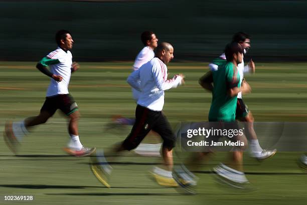 Players of Mexico national team in action during their training session at the Waterstone College on June 24, 2010 in Johannesburg, South Africa....