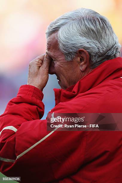 Marcello Lippi head coach of Italy is seen before the 2010 FIFA World Cup South Africa Group F match between Slovakia and Italy at Ellis Park Stadium...