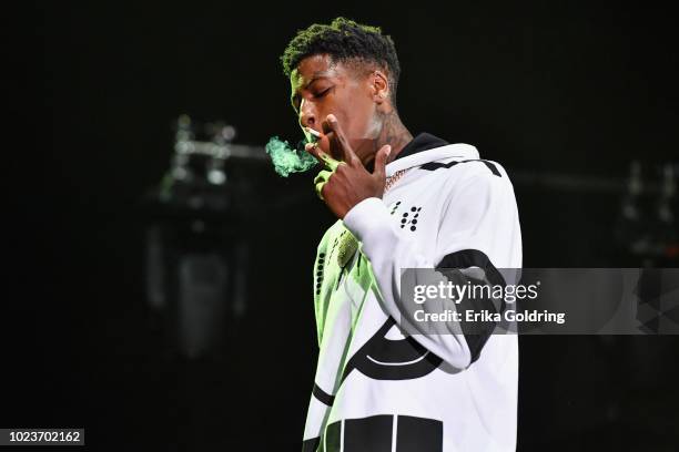 YoungBoy performs during Lil WeezyAna at Champions Square on August 25, 2018 in New Orleans, Louisiana.